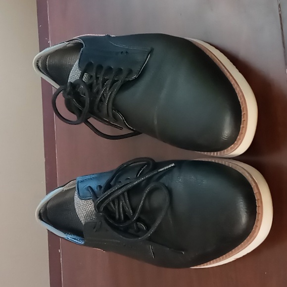 Dr Scholls Black and Tan Faux Leather Dress Shoes w Fabric Insides Size 10M - Picture 2 of 8